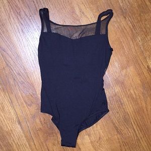 Natalie Black Ballet Leotard with Mesh